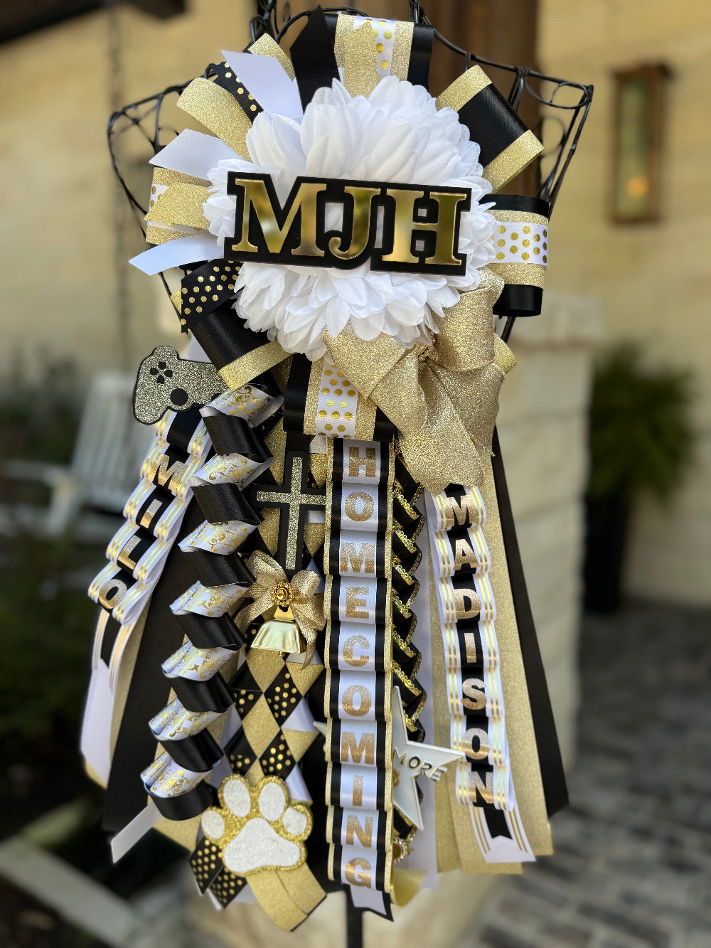 Single Homecoming Garter, Conroe High School.  Custom Monogram.