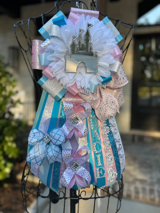 Mini Mum, Princess them. Soft pink, teal and silver.